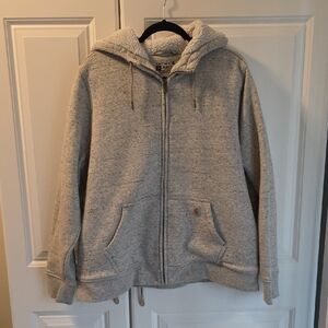 Carhartt Heather Gray Speckled Sherpa-Lined Zip Hoodie XXL